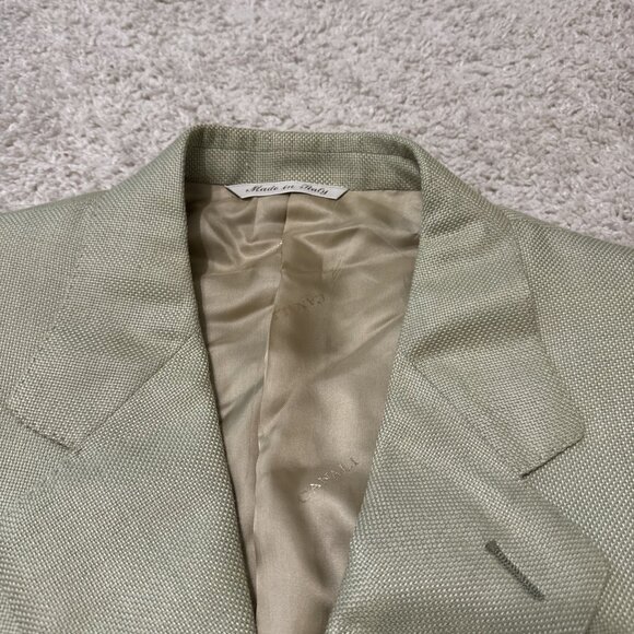 *Recent* Canali Made in Italy Wool Silk Linen Green Sport Coat Men’s 50 R - Picture 2 of 13
